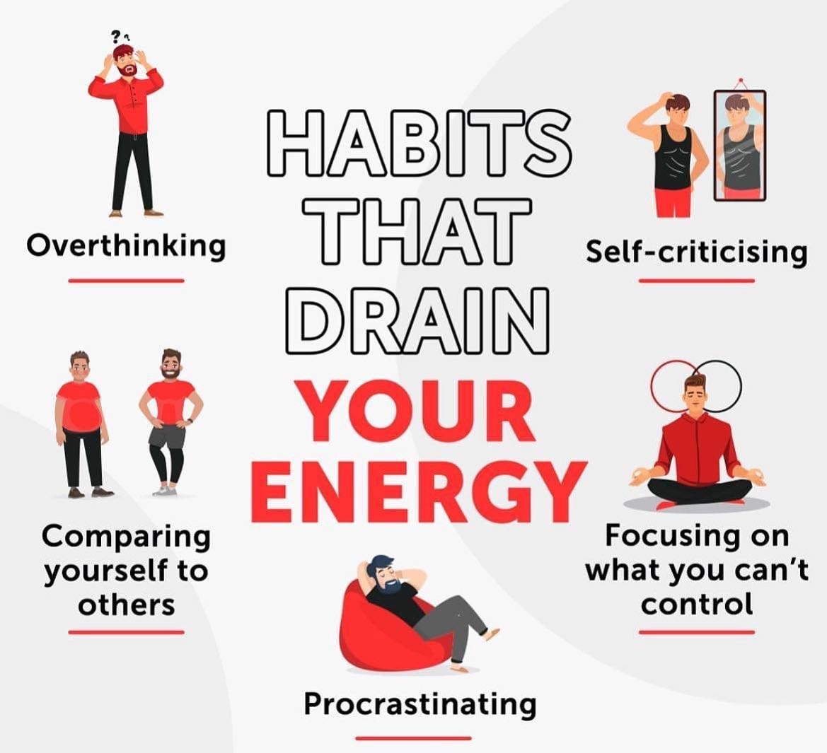 5 Habits That Completely Drain Your Energy Gym Fitness 1 To 1